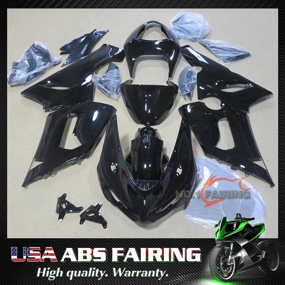  ABS Gloss Black Fairing Kit BodyWork for KAWASAKI NINJA ZX6R ZX-6R