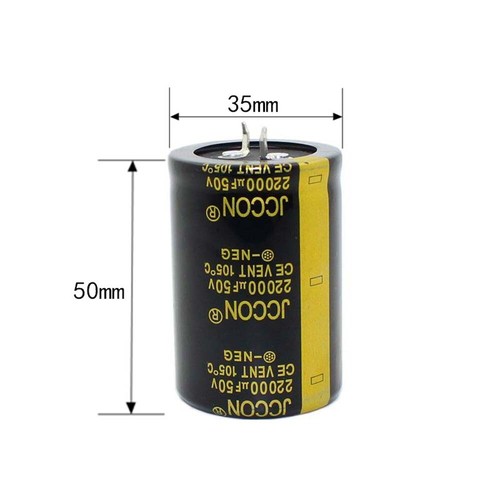 22000uF 50V Large Electrolytic Can Capacitors - Snap In 105C 50V 22000uF 35x50mm - Imagen 5 de 5
