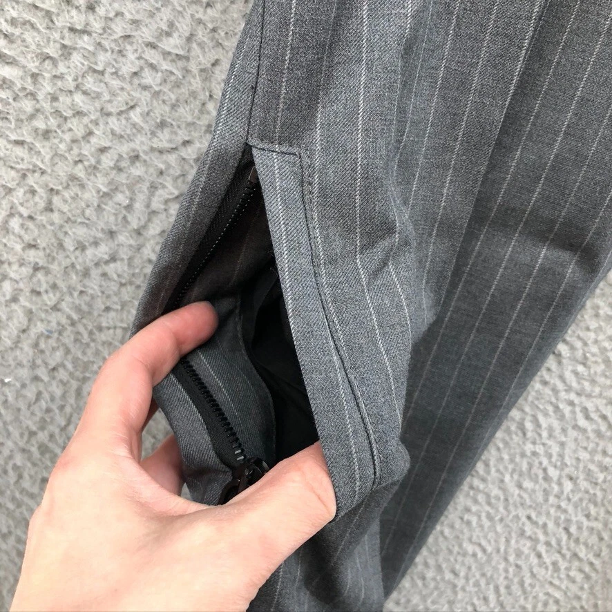 OFF WHITE Pantalone elegante sartoriale bianco sporco Virgil Abloh uomo 26 28 grigio spilla righe spigolose