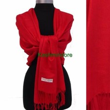 NEW Women Soft Solid Red PASHMINA/Cashmere Classic SHAWL Scarf Stole WRAP