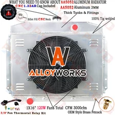 3 Row Aluminum Radiator Shroud Fan For Ford F100 F250 F350 Pickup V8 1961-1964