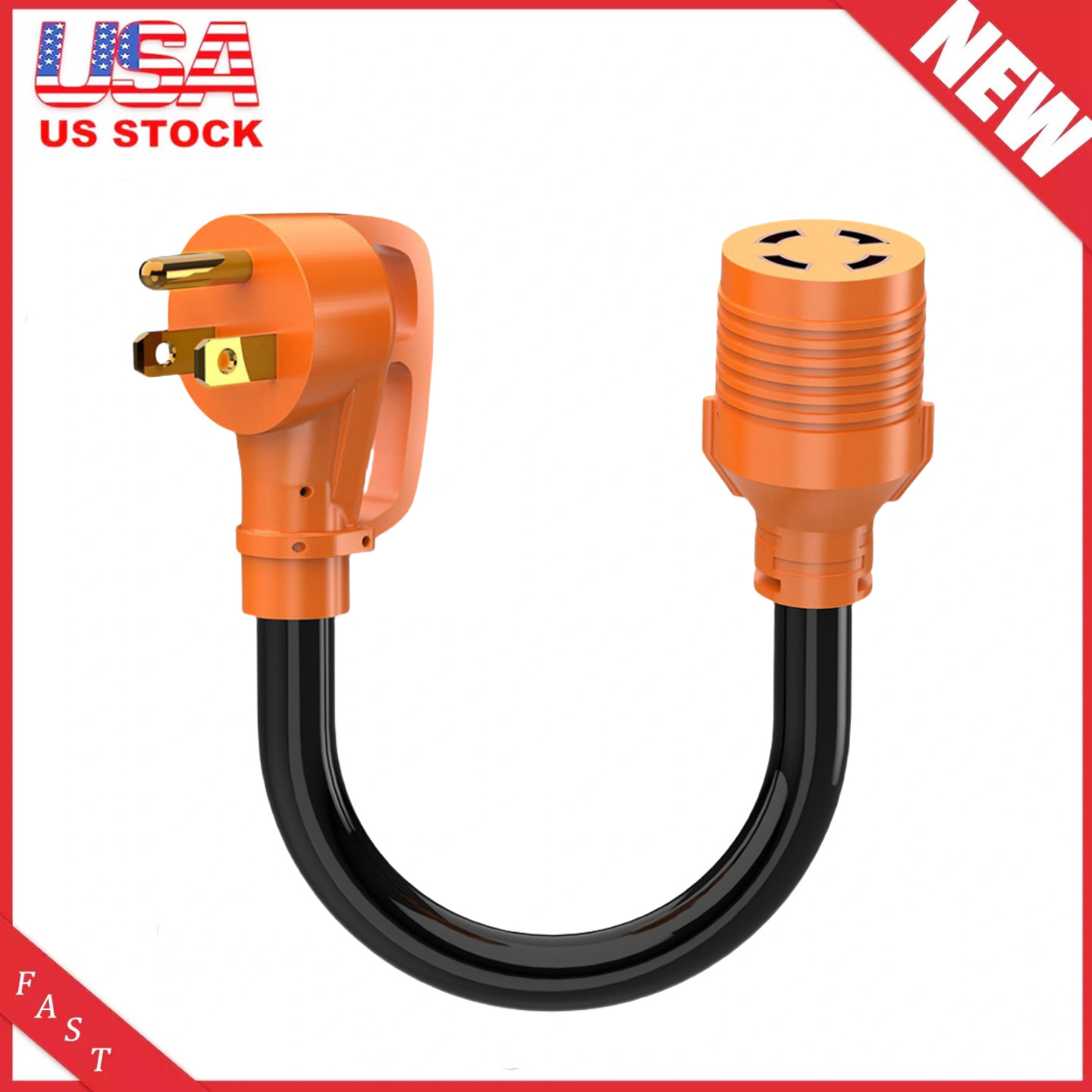 Transfer Switch Adapter Cord Tt-30p To L14-30r With Ergonomic Handle