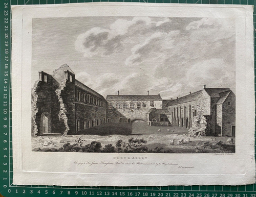 Impresión antigua de 1791; Cleeve Abbey, Somerset después de Thomas Bonnor - Imagen 2 de 3