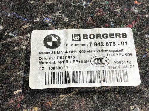 2017-2023 BMW G30 530i M550i 540i M5 LEFT DRIVER REAR TRUNK QUARTER PANEL TRIM - Picture 8 of 8