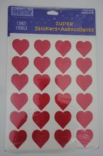 Vintage Hallmark Heartline Valentine's Day Hearts Foil Sticker Sheet New Package