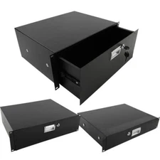 19" Rack Mount 2U/3U/4U Steel Plate DJ Drawer Equipment Cabinet Locking Lockable