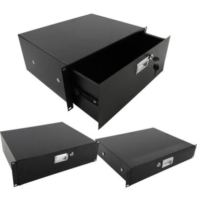 19'' Rack Mount 2U/3U/4U Steel Plate DJ Drawer Equipment Cabinet Locking Lockable