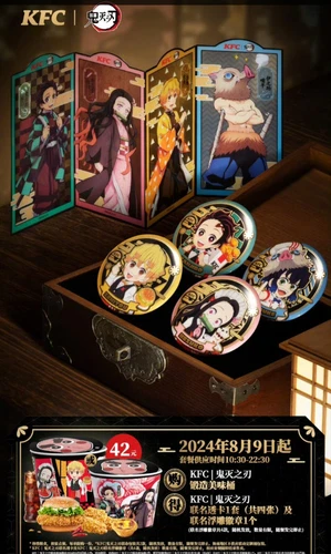 Juego completo de tarjetas de insignia de personaje KFC Demon Slayer 2024 Kimetsu No Yaiba - Imagen 2 de 27