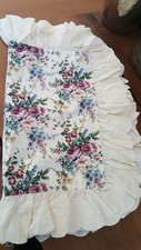 Vtg Floral Embroidered Ruffled Pillow Shams Set of 3 Standard
