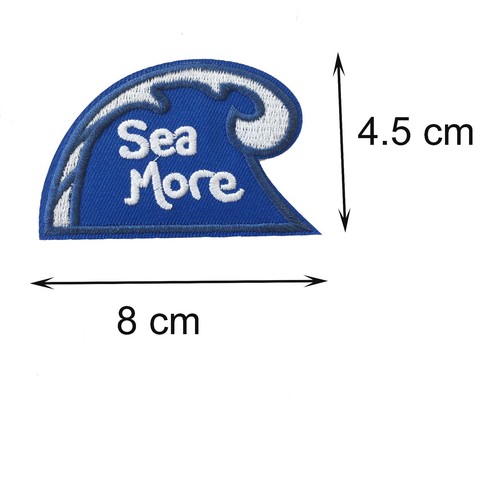 Sea more iron on patch surf wave sea sport see more ocean water iron-on patches - Picture 2 of 3