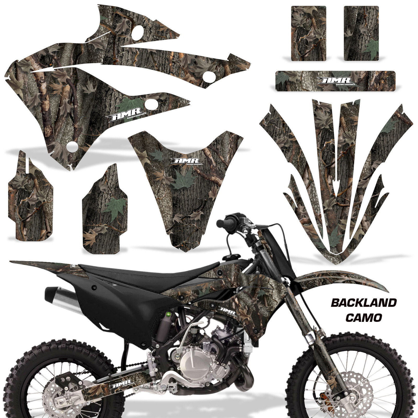 Graphic Stickers Decals For Kawasaki KX85 & KX112- 2022-2023 BACKLAND CAMO