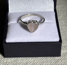 Size 8.25 Vintage Sterling silver Pink Quartz Heart ring