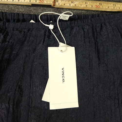 VINCE. NWT $295 Navy Crinkle Creased Straight Leg Trousers Pants Size Large - Picture 6 of 9