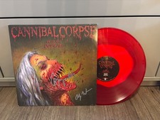CANNIBAL CORPSE SIGNED AUTOGRAPHED RED LP VINYL RARE CORPSEGRINDER ALEX WEBSTER