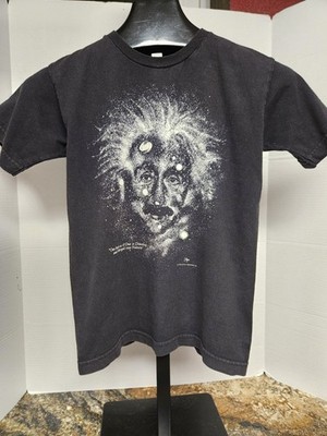 Vintage Albert Einstein Shirt L 14 Glow In The Dark Galaxy Milky Way Stars 1993 
