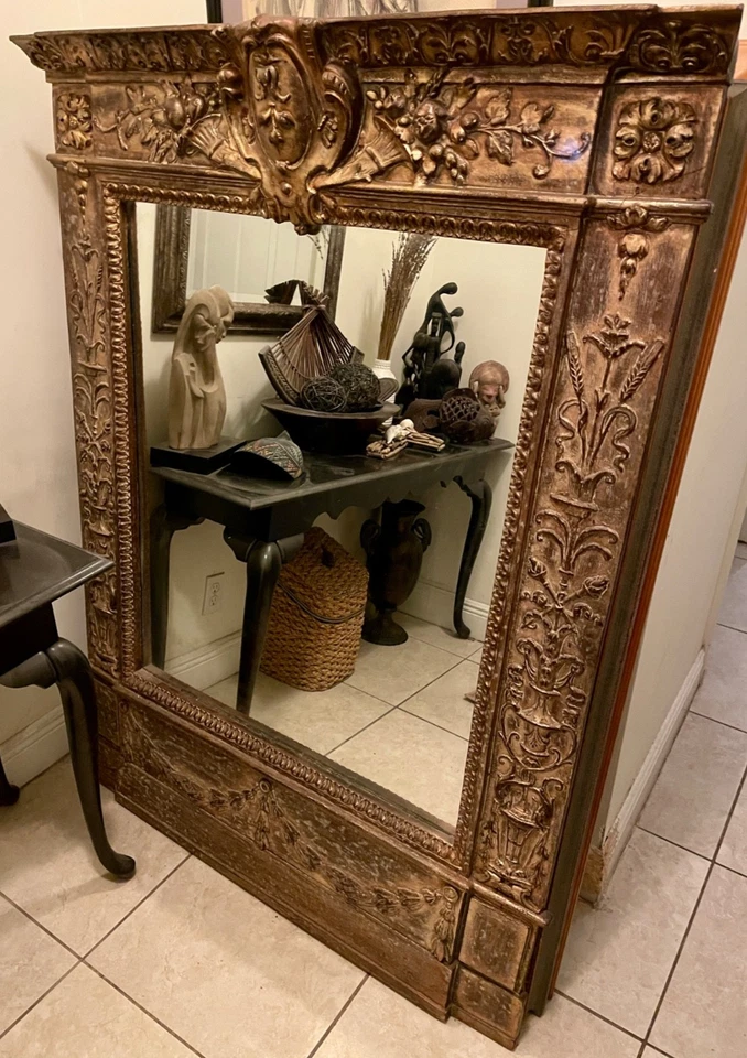 Antique-Style Ornate Wall Mirror 44"x60" Gold Gilt Frame - Image 4 of 4