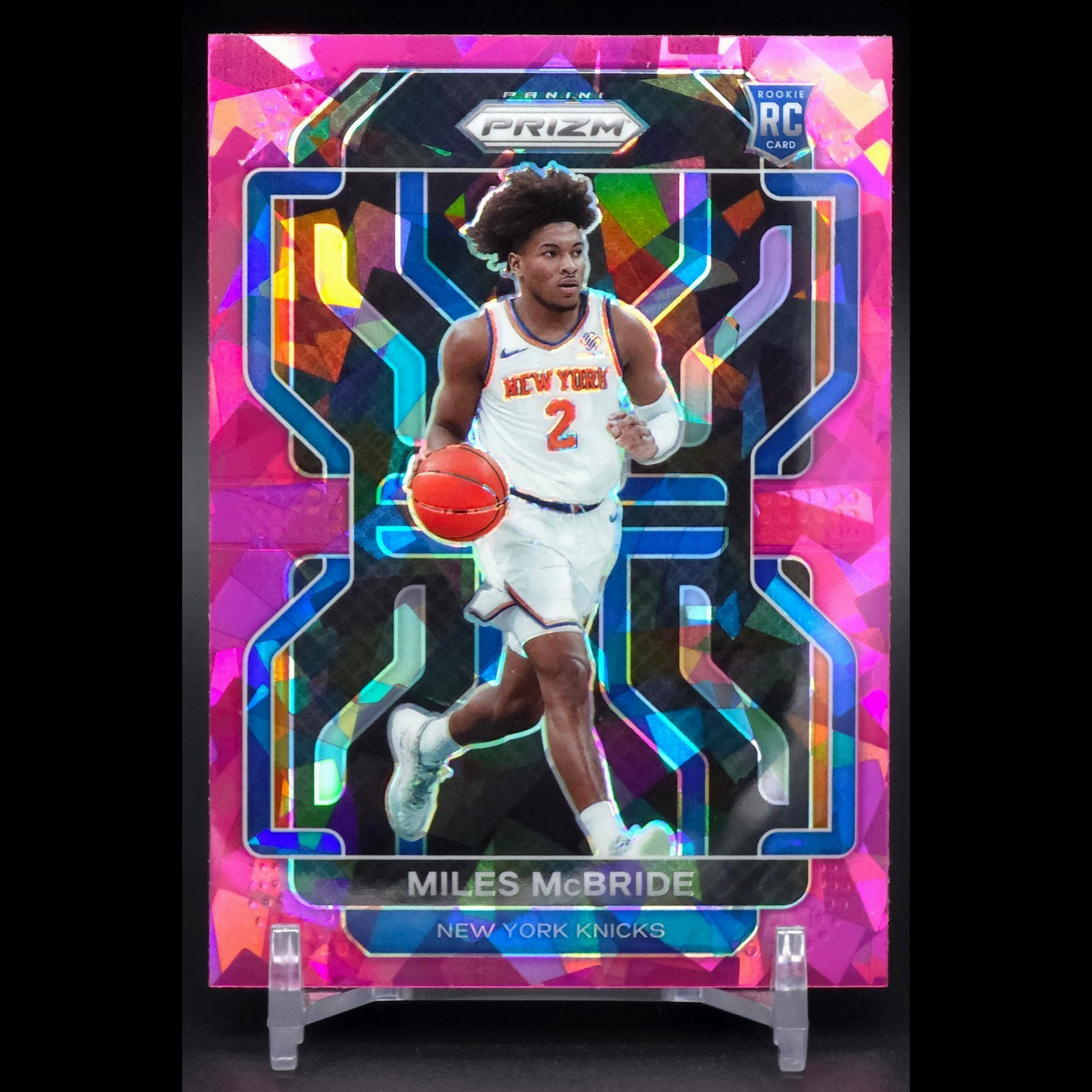 MILES MCBRIDE 2021-22 Panini Prizm #283 Pink Ice Prizm RC New York Knicks Rookie