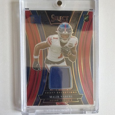 Panini Select 2024 Malik Nabers Draft Selections Mem Prizm RC #DSM-MNS Giants