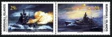 Marshall 476-477a pair, MNH. Mi 497-498. WW II,Battle of North Cape,Dec.26,1943.