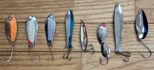 Vintage Flutter Fishing Spoons GREAT LAKES SPOONS Lot FLASHKING Wobbler Cleo