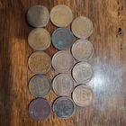 14 Coin Lot, All 1915D Wheat Cents F/G, All Very Readable Dates