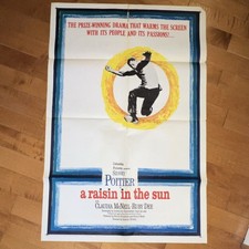 A Raisin in the Sun Original US 1 Sheet Movie Poster Sidney Poitier Ruby Dee