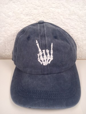 Skeleton Hand Hat Denim Unisex
