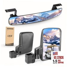 Golf Cart Mirrors, No Drilling 180 Degree Rotation  Foldable-HD Shatterproof