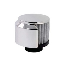 Chrome Clamp-on Style Breather 1-38 Gray Washable Filter W Shield
