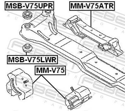Für FEBEST MM-V75ATR REAR ENGINE MOUNT AT