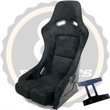 BB5 Large Suede Fixed Fibreglass Racing Bucket Seat + Frame BMW MINI 2002-2006