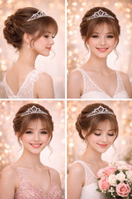 Lot of 2 Girls Rhinestone Tiara Hair Crown Combs Bridal Prom Crystal Jewelry 3.5