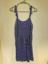 Madewell Blue Polka Dot Mini Dress Size 10 Cottagecore Soft Girl Coastal Summer