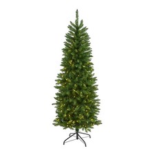 Nearly Natural 6 Ft Artificial Mountain Pine Christmas Tree Prelit Decor