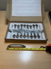 Set Of 9 Brushed Nickel Cabinet Handles With Screws.