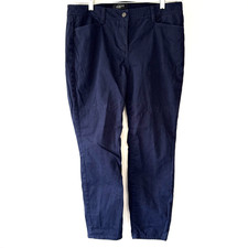 Talbots Womens Chino Pants 10P Petite Navy Blue Stretch Pockets Career Office