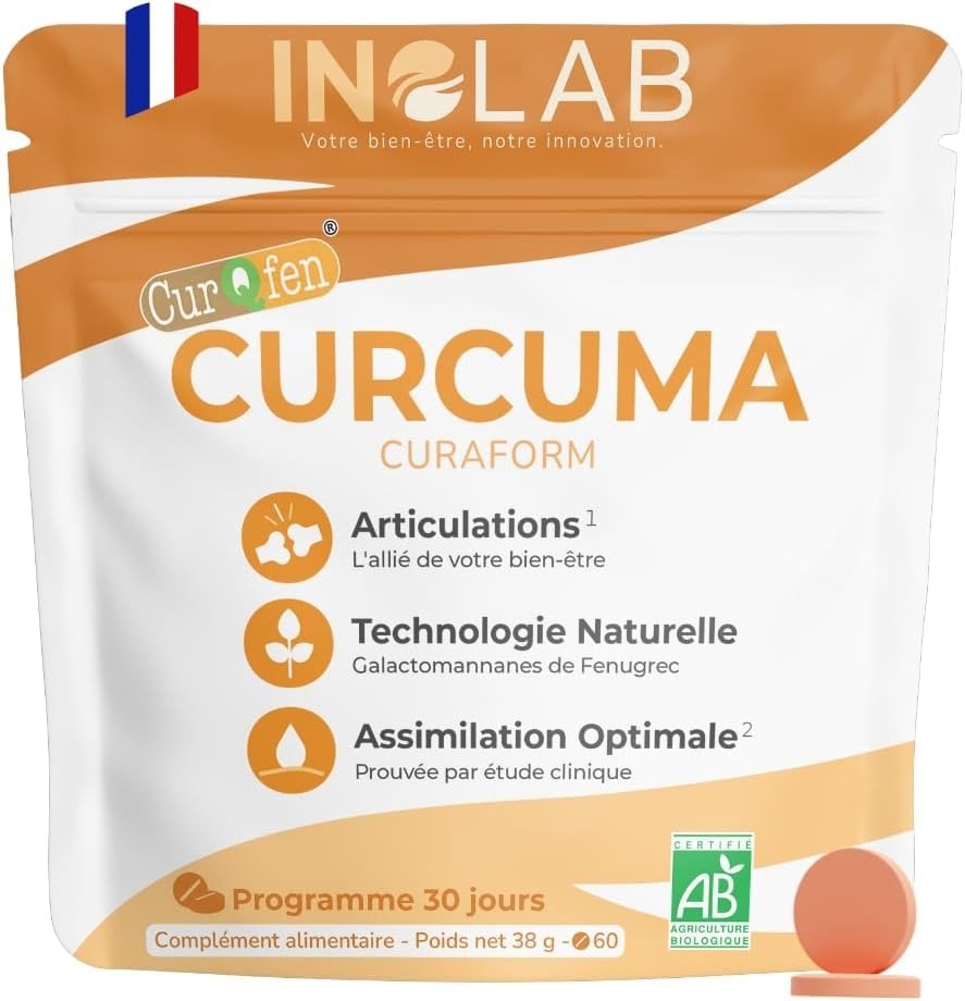Curcuma BIO CurQfen complement articulation assimilation superieure 60 comprimes