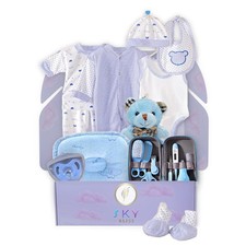 20 Piece Baby Gift Set Blue , Newborn Baby Gift Set, Baby Clothes, Teddy Bea...