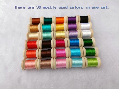 100% Natural Mulberry Silk Embroidery Thread - 30 Spools for Stunning Designs - Picture 5 of 11