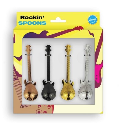 Winkee - Guitar Coffee Spoon Set of 4 - Stylish Spoons in Normal, Multicolor 