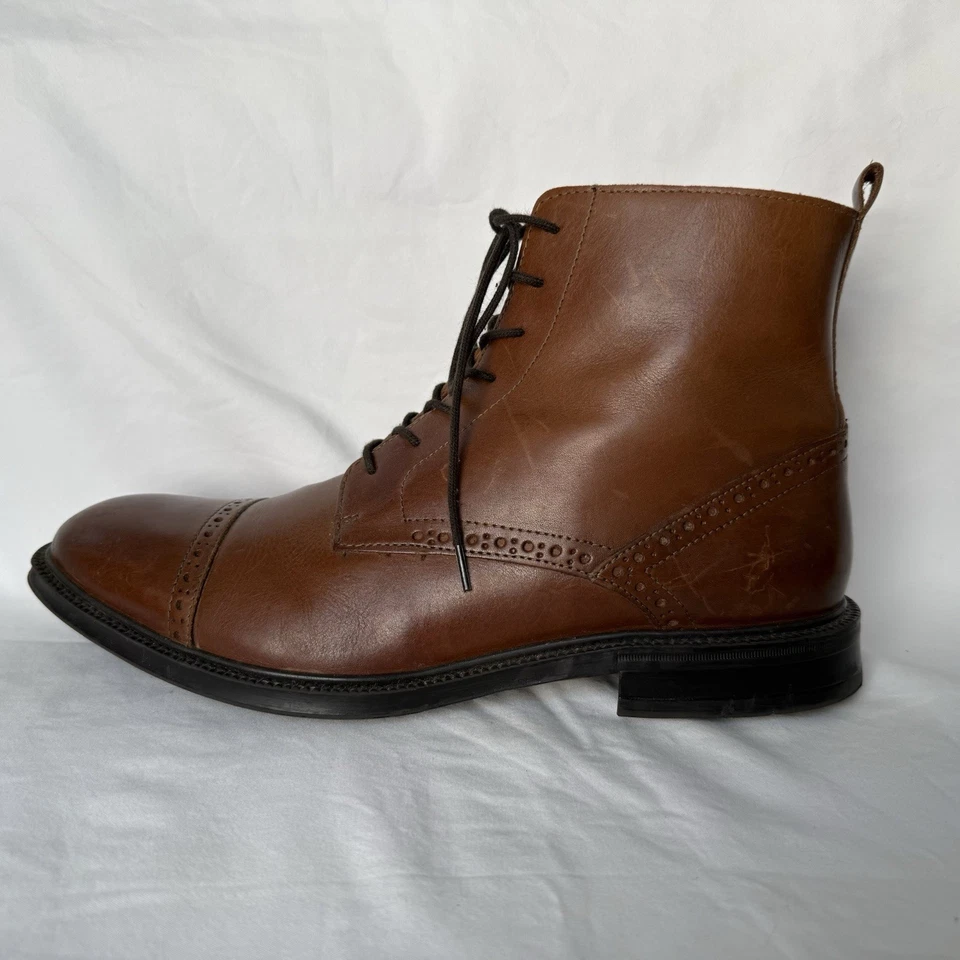 Stafford Gunner Cap Toe Brown Ankle Boot Dress Shoes Men’s Size 9.5 - Image 3 of 4