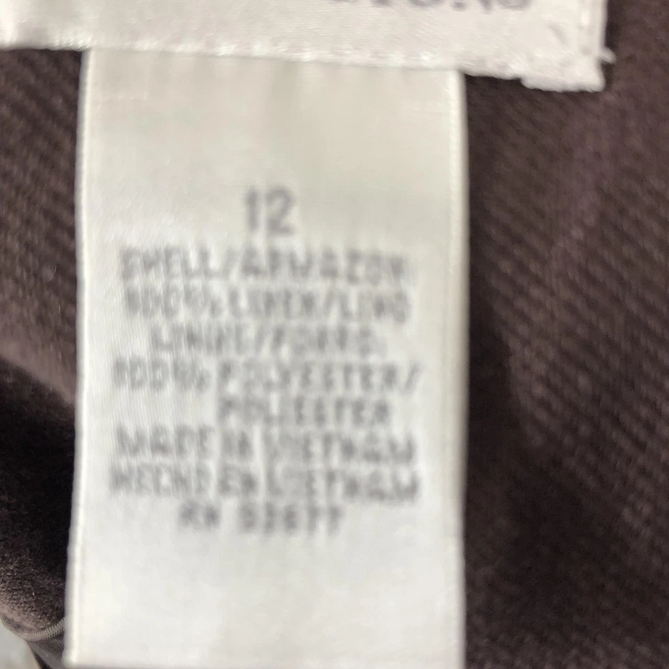 Falda Worthington Mujer Talla 12 Marrón Blanco Mezcla Lino Línea A Preppy Retro Foto 4 de 4