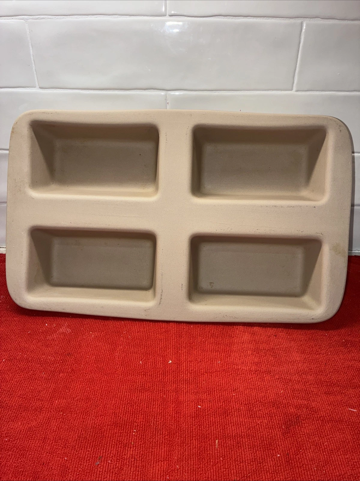 Pampered Chef Family Heritage Stoneware Classic Collection 4 Mini Loaf Pan #1418