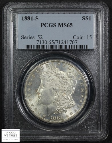 1881 S Morgan Silver Dollar $1 PCGS MS 65 *LUSTROUS GEM UNC w/ REVERSE TONING!!*
