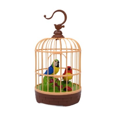 Singen zwitscherner Vogel im Käfig und spricht Chirping Flattern Pet Caged Bird