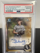 2022 Bowman Draft Noah Schultz 1st Gold Refractor Auto /50 PSA 10
