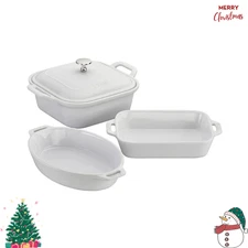 Staub Stoneware 4-pc, Mixed Baking Dish Set, White