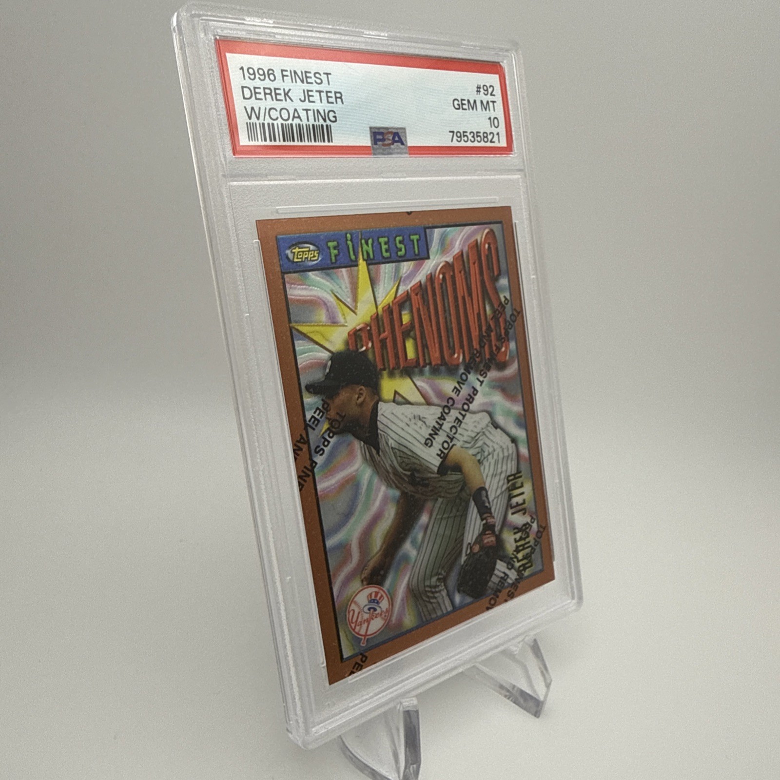 1996 FINEST #92 DEREK JETER - PSA 10 - With Coating view 3