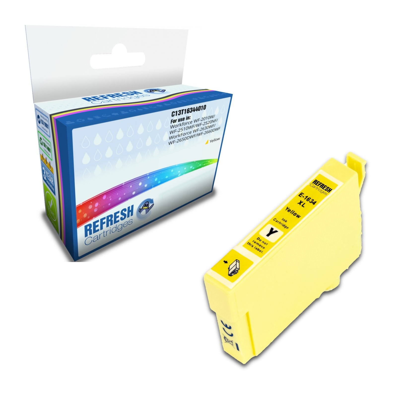 Refresh Cartridges Yellow 16XL Ink Compatible With Epson Printers