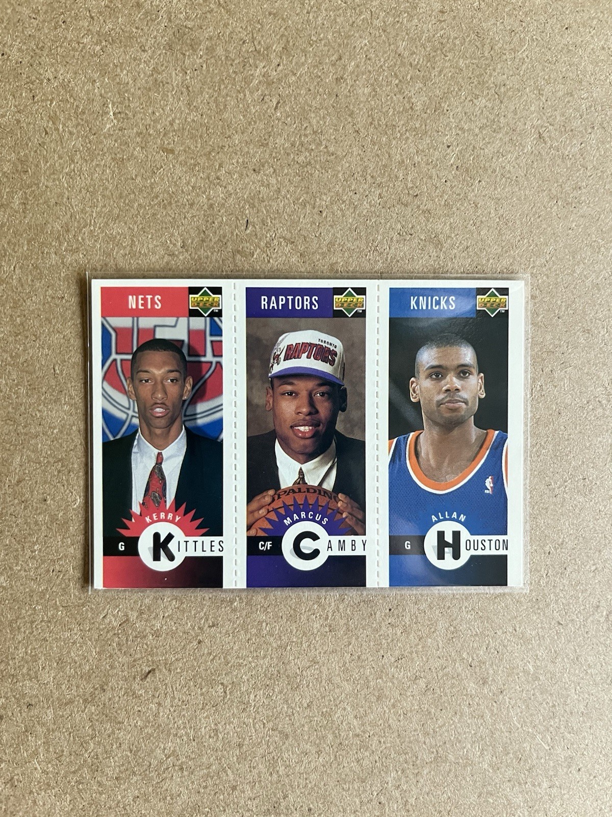 1996 Upper Deck Tri-Card Allan Houston / Marcus Camby / Kerry Kittles #M146/M169